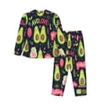 thumbnail image 2 of Junzan Avocado Love Print Womens Pajama Sets,Long Sleeve Button Down For Women Pjs 2 Piece, 2 of 9