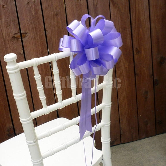 Lavender Pull Bows with Tails - 8" Wide, Set of 6, Easter, Spring, Mother's Day, Summer, Birthday, Baby Shower, Gender Reveal, Awareness, Gift Bows, Wedding, Reception, DIY, School, Office, Party