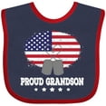 thumbnail image 3 of Inktastic Proud Military Grandson Us Flag Boys Baby Bib, 3 of 4