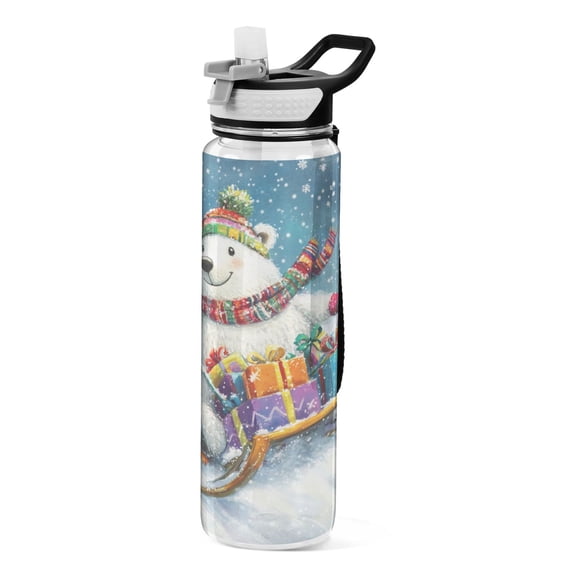 BZSMCE Sport Bottle Sledding in Snow Outdoor sports Water Bottle Size: 10.4x3in