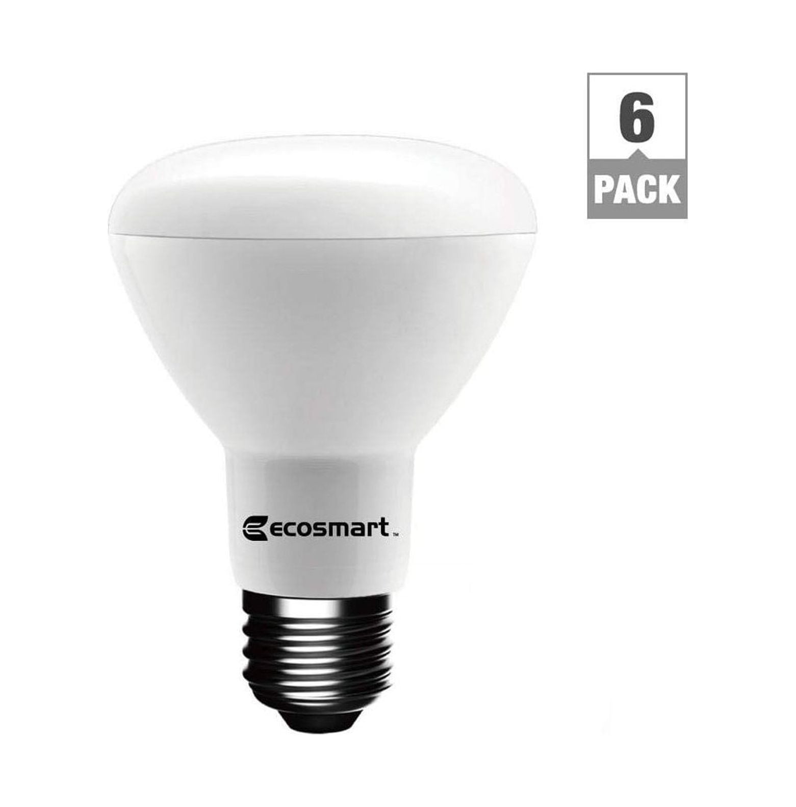EcoSmart 75-Watt Equivalent BR20 Dimmable LED Light Bulb Soft White (6-Pack)
