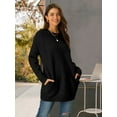 thumbnail image 4 of DARING DIVA Round Neck Pullover Long Sleeve Casual Sweater S Black, 4 of 7