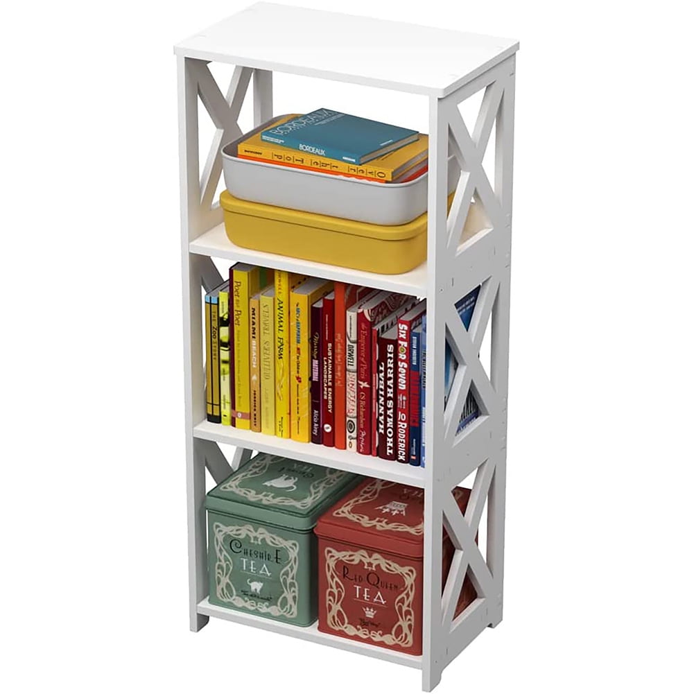 Bookcase, small 4 tier shelf, open shelves for kids, book storage shelf