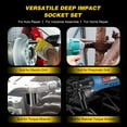 thumbnail image 3 of 1/2Inch Drive Hex Impact Socket Set 10-Piece Deep Socket Metric Sizes 10-24mm Carbon Steel with Hard Storage Box, 3 of 7