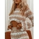 thumbnail image 4 of Txlixc Traje de 2 piezas para mujeres con mangas tejidas con cuello redondo hueco Txlixc moda, 4 of 8