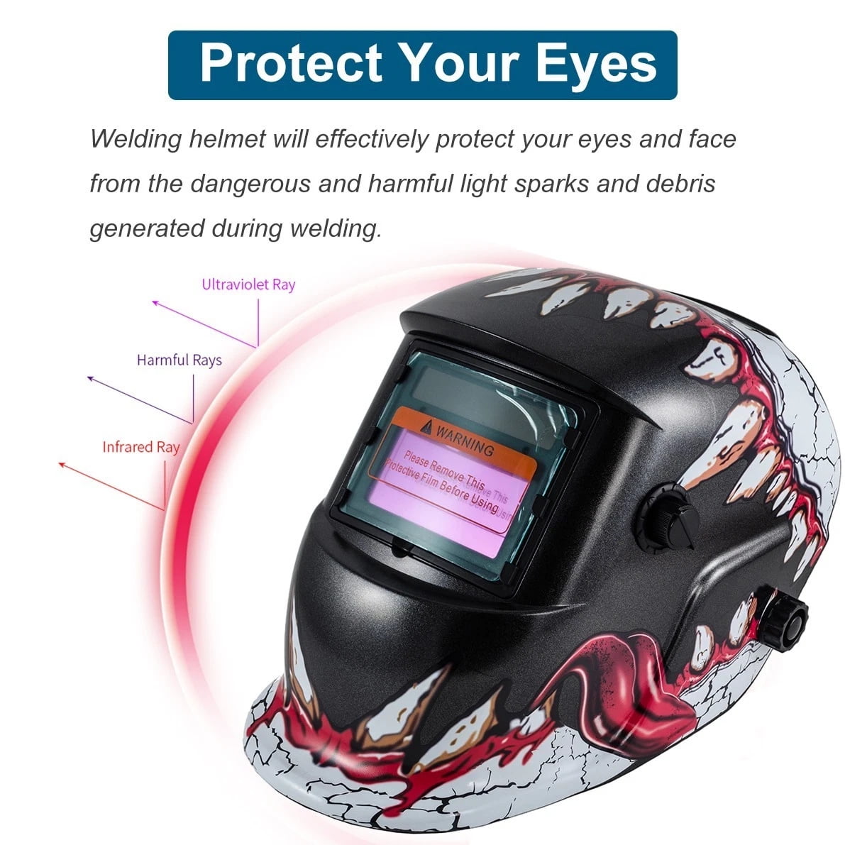 iMeshbean Solar Auto Darkening Welding Helmet Arc Tig Mig Welder Mask Hood Grinding Helmet w/ Bag