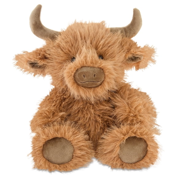 Medium Fuzzy Bull Plush, Brown, 12", Easter by Way To Celebrate