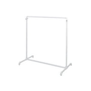 SSWBasics Boutique White Pipe Single Rail Ballet Bar Clothing Rack - 48"W x 23½”D x 48"-72"H