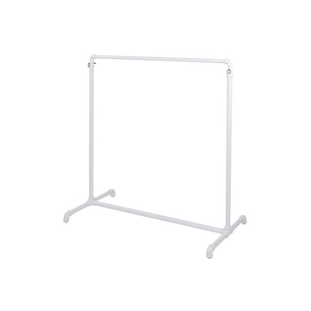 SSWBasics Boutique White Pipe Single Rail Ballet Bar Clothing Rack - 48"W x 23½”D x 48"-72"H