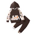 thumbnail image 1 of TheFound Thanksgiving Day Cartoon Print Hooded Sweatshirt with Pocket + Pants, 1 of 10