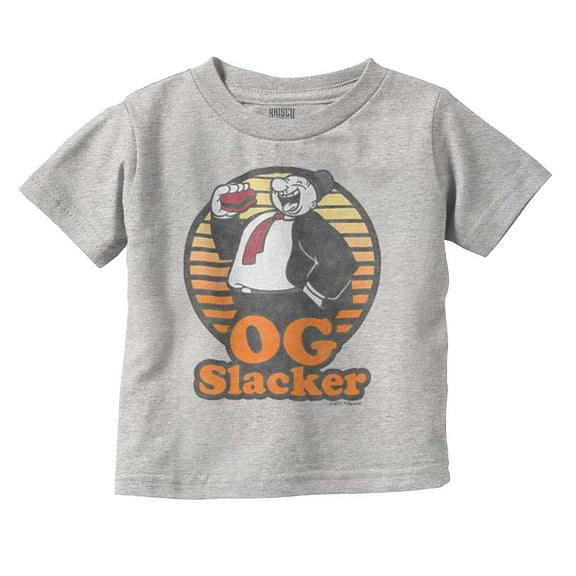 Popeye Wimpy OG Slacker Funny Retro Toddler Boy Girl T Shirt Infant Toddler Brisco Brands 12M