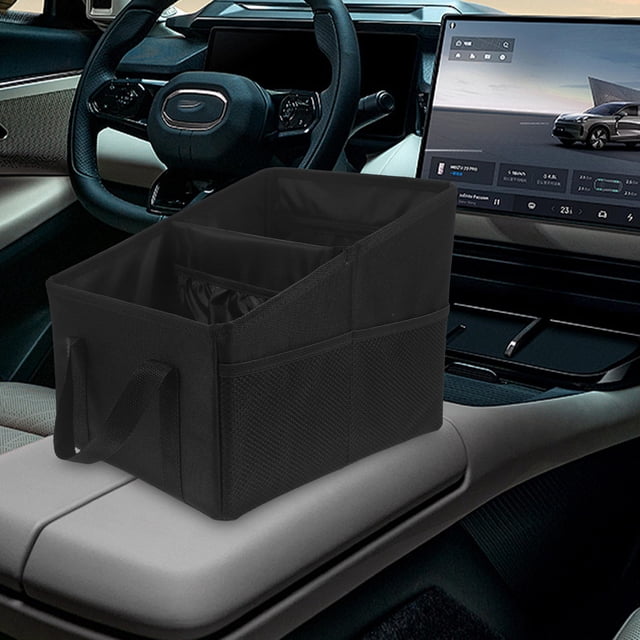 EXHUMKY Organizador Para Maletero De Suv Con Asas Tela Oxford Plegable Para Almacenamiento En Auto Negro