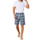 thumbnail image 2 of Pantalones cortos de pijama de cuadros casuales de verano para hombres con cintura elástica Inspire Chic 34 Azul Negro, 2 of 6
