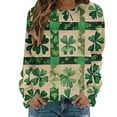 thumbnail image 3 of HAiming St Patricks Day Sweatshirt Women Shamrock Shamrock Green Long Sleeve Pullover Patty's Tops, 3 of 5