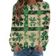 thumbnail image 4 of Xuyuer St. Patrick's Day Round Neck Sweatshirt for Women Lucky Shamrock Long Sleeve Shirt Ireland Gift Clover Print Fit Casual Pullover Fashion Loose Tops, 4 of 5