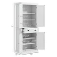 thumbnail image 5 of Yardi Yarda 72.5" Kitchen Cabinet with 4 Doors and Drawer, Pantry Storage Cabinet, Freestanding Food Pantry Cabinet for Indoor, White, 5 of 7