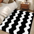 thumbnail image 4 of Black Wavy Washable Area Rug 3x5 Stripes Low-Profile Large Area Rugs with Non Slip Backing Indoor Floor Carpet for Entrance Living Room Bedroom Home Office, 4 of 9