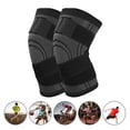 thumbnail image 1 of Sports Knee Support Bandage, Breathable Adjustable Straps Easy To Wear Wear Resistant Compression Knee Brace Black  For Basketball Black, 1 of 8