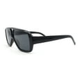 thumbnail image 3 of Double Bridge Flat Top Mafia Racer Rectangular Plastic Sunglasses All Black, 3 of 4