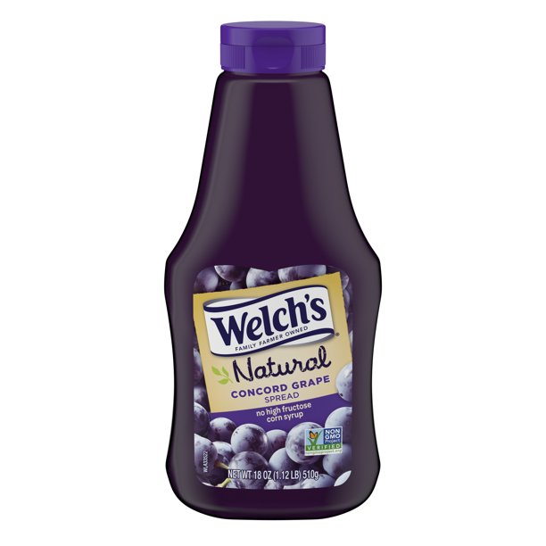 Welch's Natural Concord Grape Spread, 18 oz Squeeze Bottle Walmart
