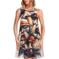 thumbnail image 1 of Easygdp Cute Forest Mushrooms para Vestido Transpirable de Mujer, Vestido Suelto de Manga Corta con Pliegues y Bolsillos para el Verano, 1 of 7