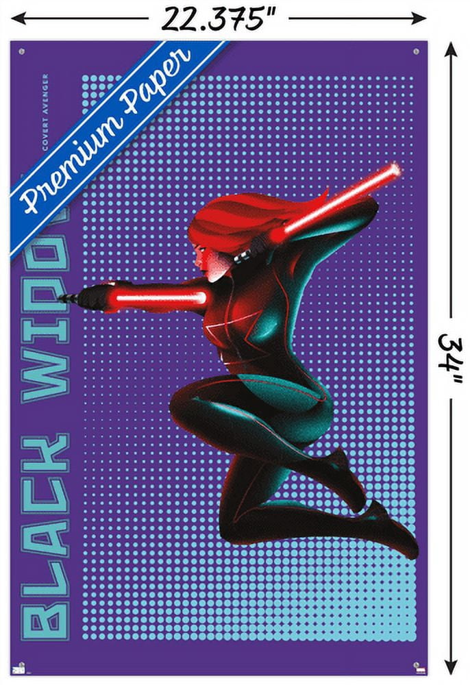 Marvel Shape of a Hero - Black Widow Wall Poster with Pushpins, 22.375" x 34"
