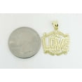 thumbnail image 3 of New 10k yellow Gold women love Pendant charm gift fine jewelry diamond cut 1.7g, 3 of 12