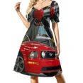 thumbnail image 1 of Vestido de manga corta Double Mustang para mujer, vestido de noche, vestidos de cumpleaños para mujer, 1 of 7