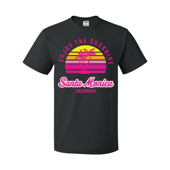 Inktastic Summer Enjoy the Sunshine Santa Monica California in Pink T-Shirt