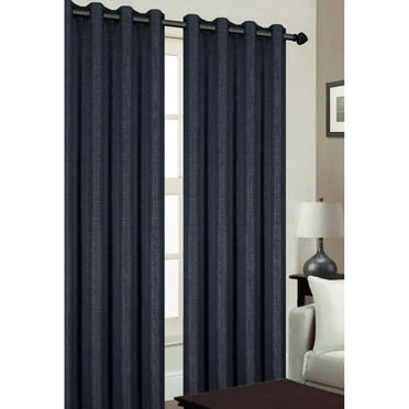 Tribeca Textured Room Darkening Grommet Window Panel, Black, 54x84 Inches