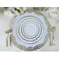 thumbnail image 6 of " OCCASIONS " 120 Pieces Bowls Pack, Heavyweight Disposable Wedding Party Plastic Bowls (14 oz Soup Bowl, Imperial White / Blue & Silver), 6 of 10