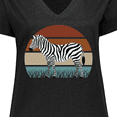 thumbnail image 4 of Inktastic Zebra Safari Animal Sunset Women's Plus Size V-Neck T-Shirt, 4 of 5