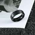 thumbnail image 5 of King Will BASIC Men's Tungsten Carbide Ring 8mm Black Wedding Band Matte Brushed Finish Center Polished Step Edge Comfort Fit Size 8, 5 of 8