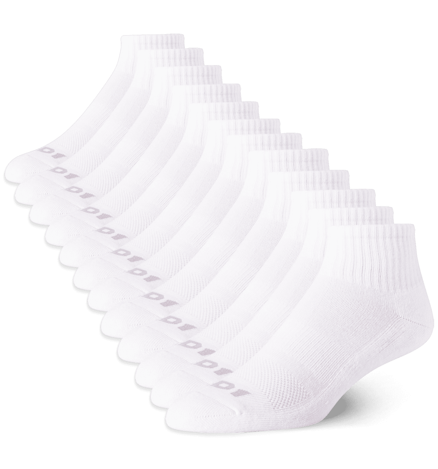 AND1 Men's Lightweight Quarter Socks, 12 Pack