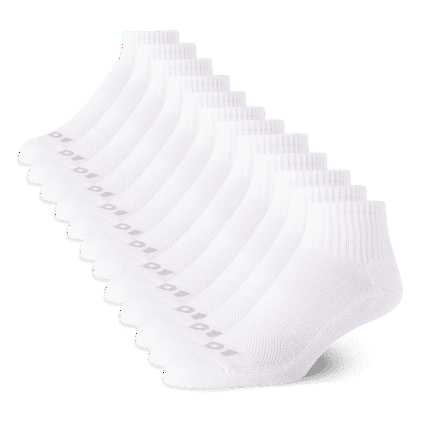 AND1 Men's Cushion Quarter Sock, 12 Pack