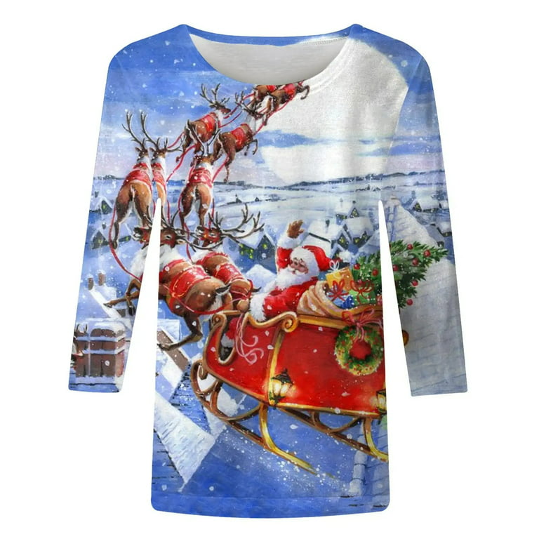 lightning deals of today prime clearance,Christmas Shirts Women 2023 Merry  Christmas Graphic Printed Tee Shirts Long Sleeve Crewneck Sweatshirts  Holiday Tops,Oversized Sweatshirt For Women Soft 
