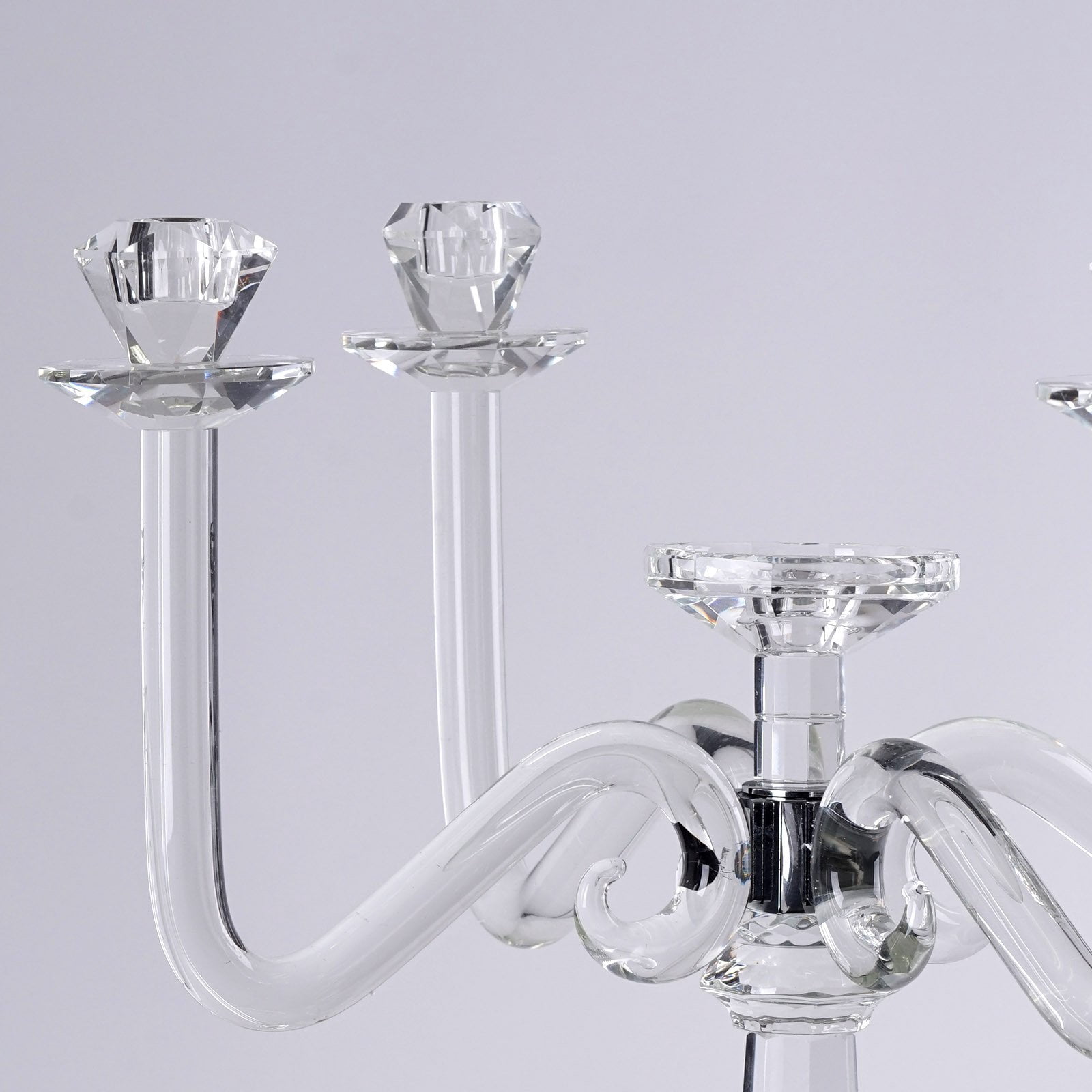 Balsa Circle 27" Clear 4 Arm Crystal Glass Candelabra Candle Holder Wedding Party Decarations