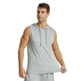 thumbnail image 3 of YUSHOW Mens Active Workout Hoodie Tank Tops Sleeveless Quick Dry Athletic Trainning Muscle Gym Shirt Gray,M, 3 of 7