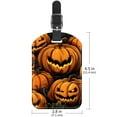 thumbnail image 6 of Square 2Pack PU Leather Halloween Pumpkin Cruise Luggage Tag with Privacy Cover and Name ID Tag for Travel Handbags Backpacks Luggage Tags, 6 of 6