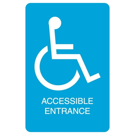 Blue Handicap Symbol Accessible Entrance Print Parking Car Lot Business Office