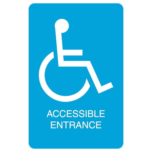 Blue Handicap Symbol Accessible Entrance Print Parking Car Lot Business