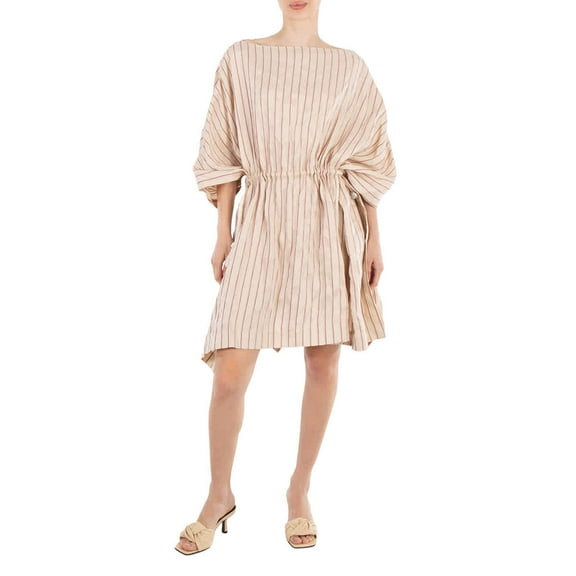 Benjamin Benmoyal Ladies Striped Linen Boatneck Tunic Dress, Brand Size 2 (Medium)