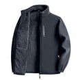 thumbnail image 6 of vdgthytj Jackets for Men Fleece Lined Long Sleeve Full Zip Stand Collar Elastic Cuffs Fall Winter Warm Thick Casual Outwear with Pockets(X-Large,Gray), 6 of 9