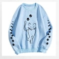 thumbnail image 4 of TIANZEN Women Casual Cute Cat Graphic Printed Long Sleeve Loose Sweatshirts Pullover Sweatshirts Blouse Crop Sweater, 4 of 5