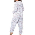 thumbnail image 2 of Qiylii Female Nightwear Jumpsuit,Floral Print Long Sleeve Zipper Hooded Jumpsuit, 2 of 5