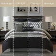 thumbnail image 3 of Nanshing Donovan 10PC Geometric Luxury Comforter Set, Black, Queen, 3 of 6