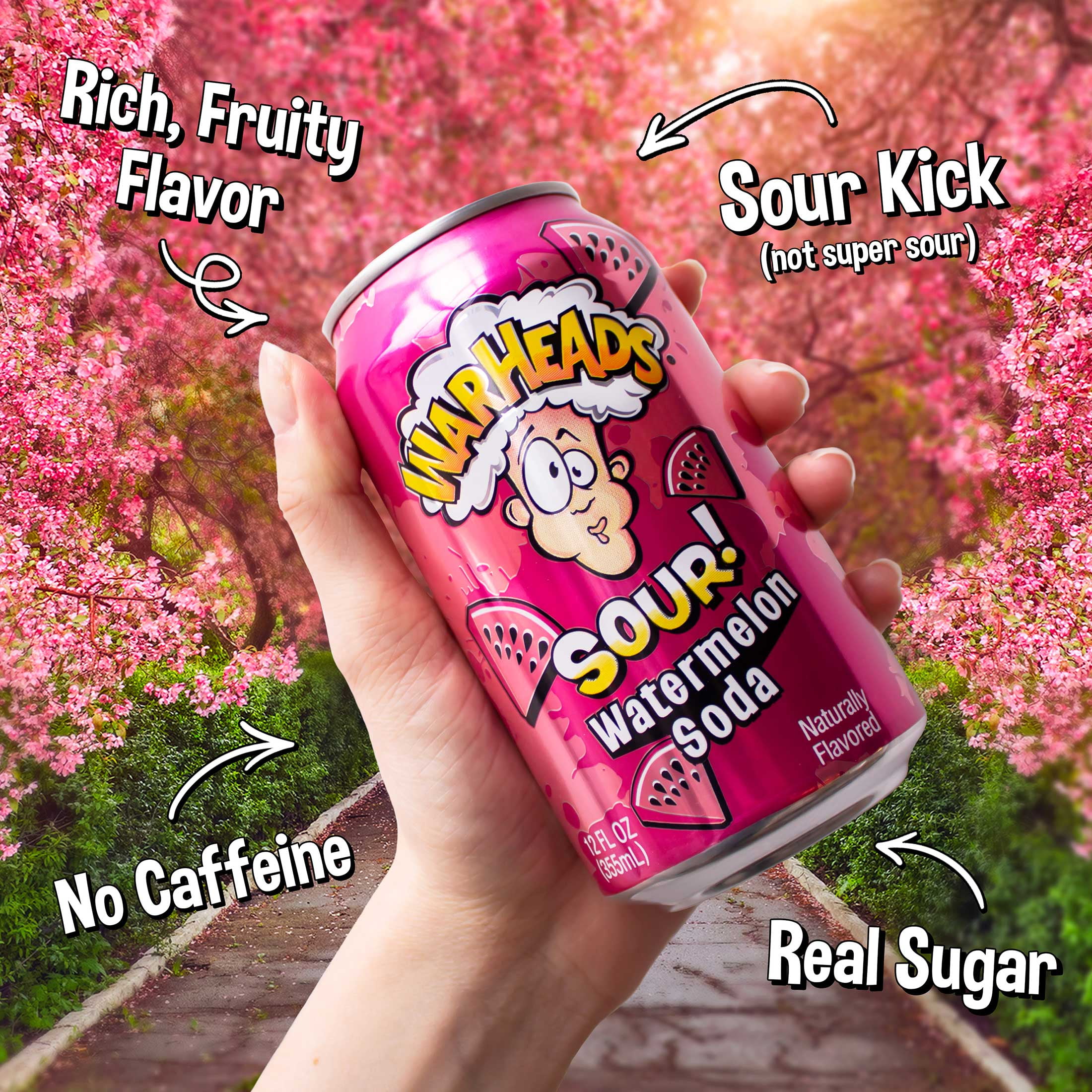 Warheads Sour Soda Watermelon 12oz Cans