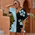 thumbnail image 2 of Paw Prints on Two Colors Cover Ups Dresses Women Summer Dress Vintage, 2 of 6