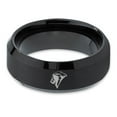 thumbnail image 2 of Tungsten Pride King Leo Lion Band Ring 8mm Men Women Comfort Fit Black Beveled Edge Brushed Polished, 2 of 4
