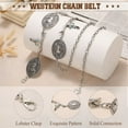 thumbnail image 4 of JASGOOD Western Chian Belts for Women Vintage Cowgirl Metal Waist Belt for Jeans Dresses Silver, 4 of 11